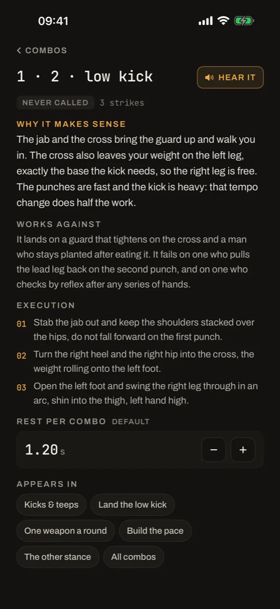 One combination: why it works, who it works against, how to throw it.